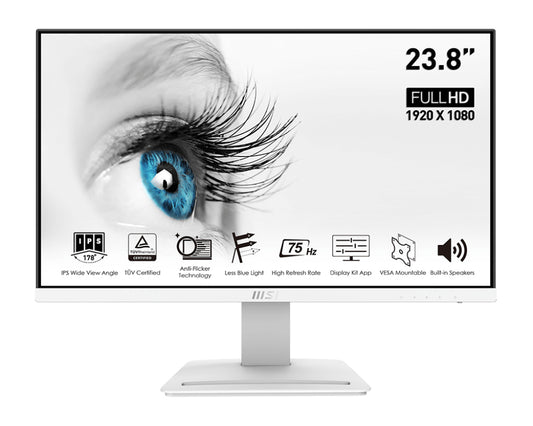 MSI Pro MP243W Monitor PC 60,5 cm (23.8") 1920 x 1080 Pixel Full HD LCD Bianco