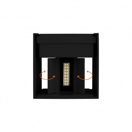 Applique LED 10W Bidirezione 100lm//W, IP65, Nero - 2CCT